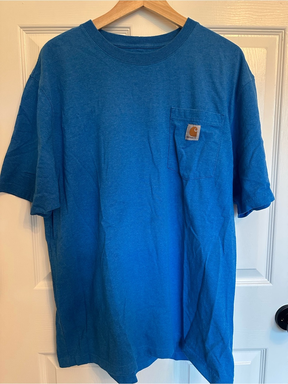 Carhartt Men's Short Sleeve Pocket Tee in Bright Blue